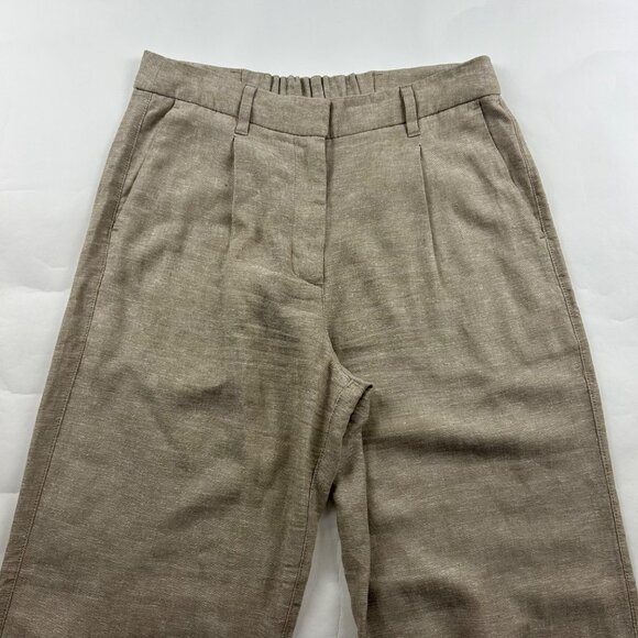 Old Navy Sliced Bread Linen Blend High Rise Wide Leg Trouser Pant M - Picture 2 of 7